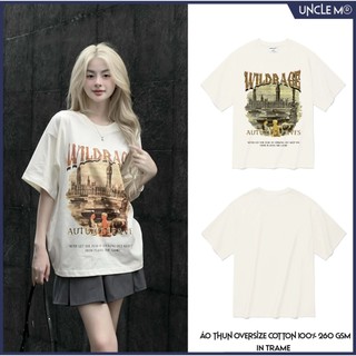 Áo thun local brand cổ tròn Uncle M cotton 100% nam nữ Unisex in lụa trame - Wildgare tee