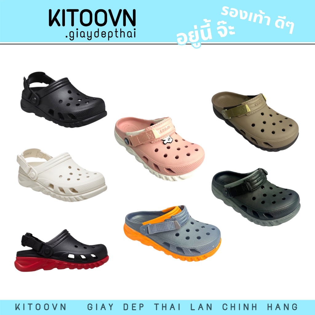 Kitoovn GIÀY SỤC CỜ ROS DUET MAX CLOG UNISEX , đúc nguyên khối nhẹ nhàng , êm , không trơn trượt