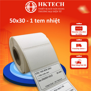  Tem trà sữa  tem dán cốc trà sữa  in mã vạch khổ 50x30 mm cuộn 760 tem 