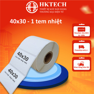 Tem trà sữa , tem dán cốc trà sữa , mã vạch khổ 40x30 mm, 910 tem, cuộn 30m
