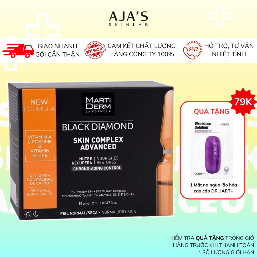 Ampoule làm sáng da MartiDerm Black Diamond Skin Complex Advanced chống oxy hoá, trẻ hóa 30 ống