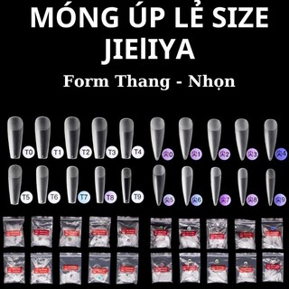 Móng úp Jieliya lẻ size nhám túi 50 móng phom chuẩn - Nails Red