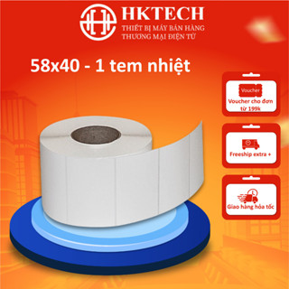  Tem nhiệt in mã vạch cân điện tử siêu thị trà sữa in nhãn 1 tem hàng khổ 58x40 mm 