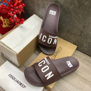 SLIDES DSQUARED2 ICON CHỮ NỔI, DÉP DSQUARED2 ICON HOT 2024