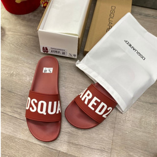 SLIDES DSQUARED2 Nam Đỏ Mận, Dép DSQUARED2 Hot Trend 2024