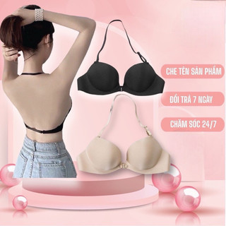 Áo ngực nữ cài trước kèm dây trong chuyên dụng mặc đầm hở lưng chất su đúc mềm tạo khe cao cấp