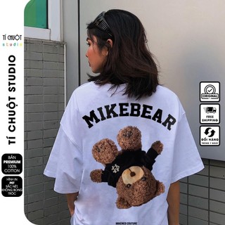 Áo thun Mikenco Mikebear nam nữ in hình 5D, áo phông unisex mikenco gấu tay lỡ