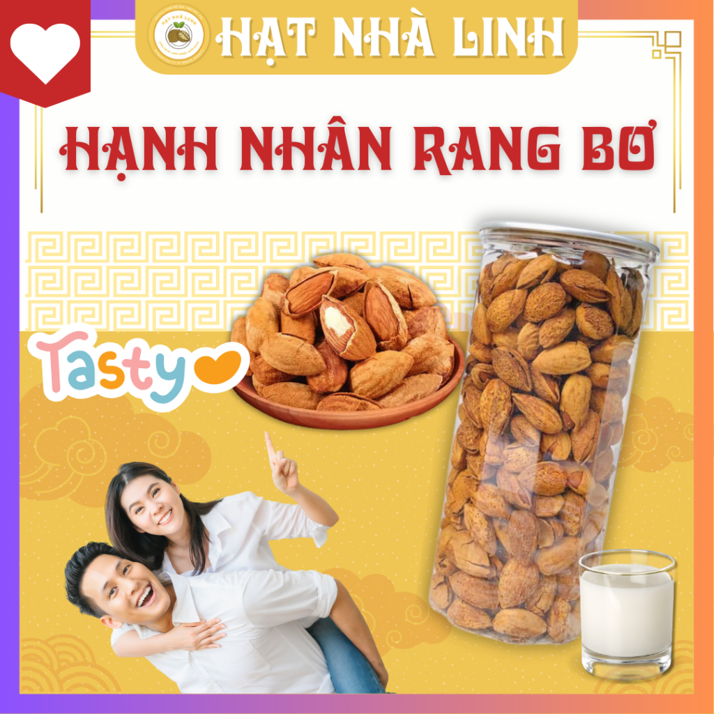 Hạnh Nhân Rang Bơ, Tách Vỏ, Sấy Sẵn, phù hợp Ăn Kiêng, Ăn Vặt, Giảm Cân, Quà Tặng Dinh Dưỡng