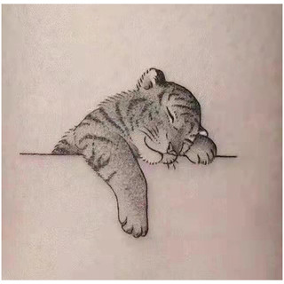 [Đọc kỹ mô tả] Hình dán mini hổ con cute ngủ ngày < 10x6cm. Tatoo tạm thời không chống nước