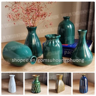 Lọ hoa sứ mini để bàn phong cách Retro - Bình hoa Bát Tràng - Hơn 20 mẫu đa dạng