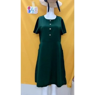 đầm sơmi xanh lá đậm size M/L. S848