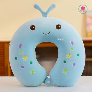 Gối kê cổ cao su non thêu khủng long, thêu cà rốt, thêu trái dứa,thỏ má hồng