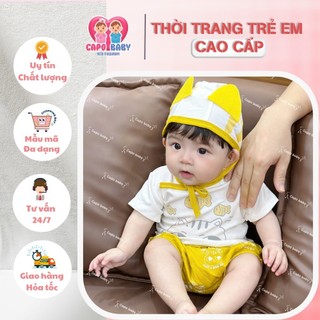 Bộ mèo body 3 chi tiết cho bé trai bé gái kèm nón cho bé 4-12kg