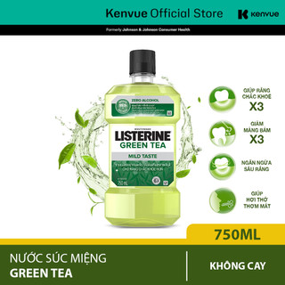  Nước Súc Miệng Ngừa Sâu Răng Vị Trà Xanh Không Cay Listerine Natural Green Tea - Dung tích 750ml