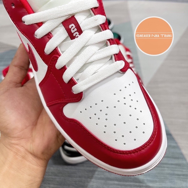 Giày thể thao Sneaker nam nữ Jordan 1 Low trắng đỏ cực hot, JD 1 Low Gym Red White Cổ Thấp Full BOX+BILL | BigBuy360 - bigbuy360.vn