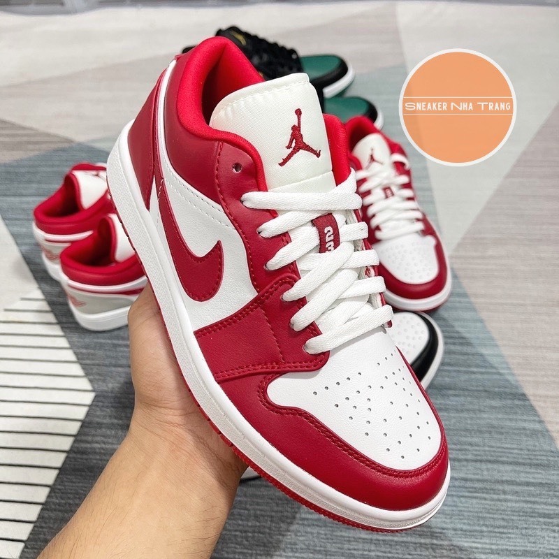 Giày thể thao Sneaker nam nữ Jordan 1 Low trắng đỏ cực hot, JD 1 Low Gym Red White Cổ Thấp Full BOX+BILL | BigBuy360 - bigbuy360.vn