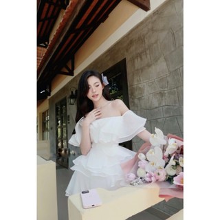 Váy JENNIFER DRESS váy trễ vai cổ bèo tay ngắn dáng xòe by The Camellia Studio