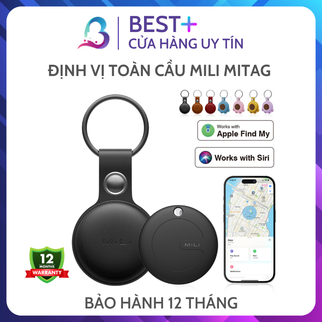 Thiết Bị Định Vị Toàn Cầu MiLi Tag Mitag Đen Theo Dõi Trẻ Em Thú Cưng Xe Oto Đồ Vật BESTPLUS