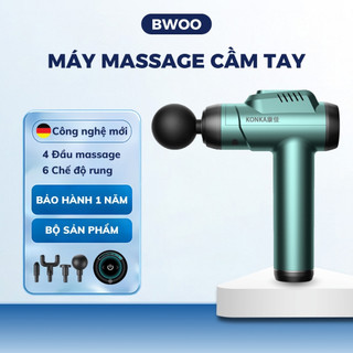 Máy Massage Cầm Tay Mini BWOO Gồm 4 Đầu 6 Chế Độ, Máy Massage Toàn Thân Giảm Đau Mỏi Có Cổ Vai Gáy BWOO