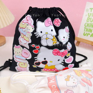 Balo dây rút Hello Kitty vải canvas dễ thương cute TooYoo BK00847