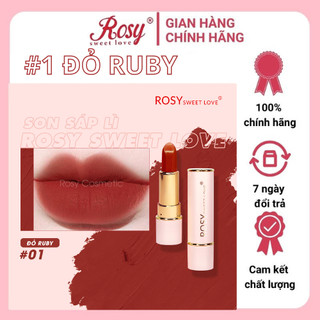  Son Sáp Lì Rosy Sweet Love Màu Đỏ Ruby Không Chì, Son Lì Không Trôi Mịn Môi, An Toàn Cho Mẹ Bầu