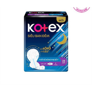 Băng vệ sinh Kotex siêu ban đêm 4 miếng loại 28cm