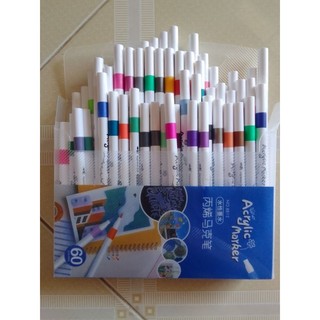 Bộ 60 màu acrylic marker vẽ trên mọi chất liệu có thể vẽ chồng màu màu sắc tươi sáng