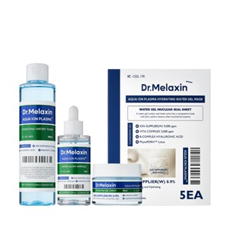 Dr Melaxin - Combo dưỡng ẩm Aqua Ion Plasma: Toner 200ml + Serum 50ml + Kem 50g+ mặt nạ 5ea