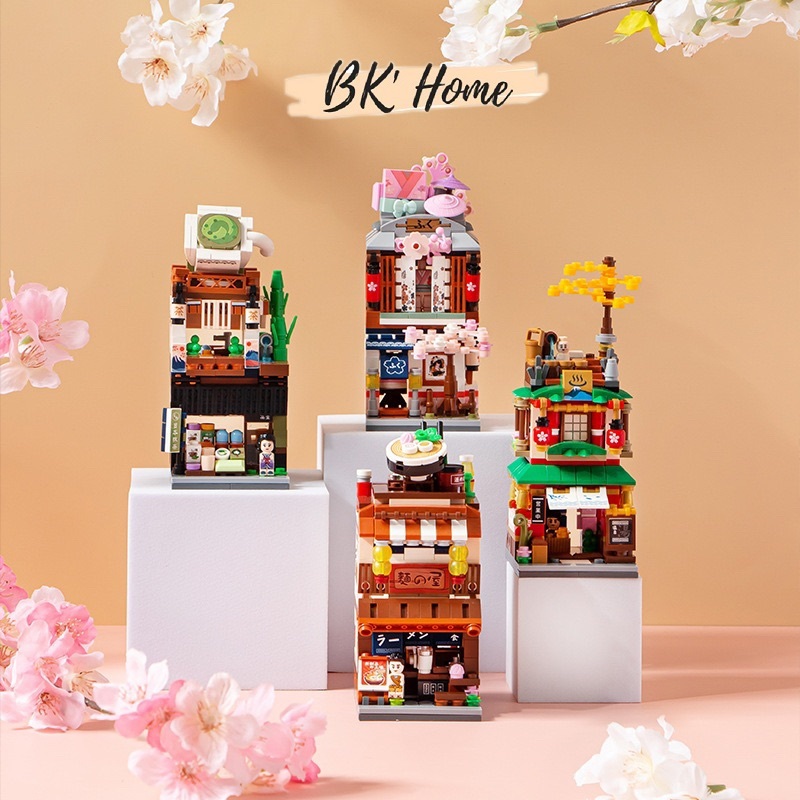 Đồ chơi lắp ráp building blocks mô hình cửa hàng tiện lợi LOZ -Hot spring house- Noodel canteen-Kimo