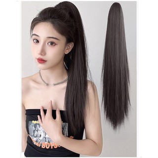Tóc giả ngoạm đuôi thẳng / Tóc giả thẳng dài 50cm kèm ảnh thật chất tóc sợi tơ cao cấp