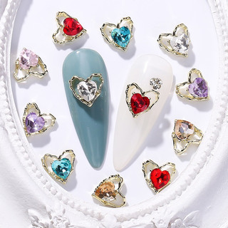 Charm tim sắc màu siêu xinh trang trí móng tay