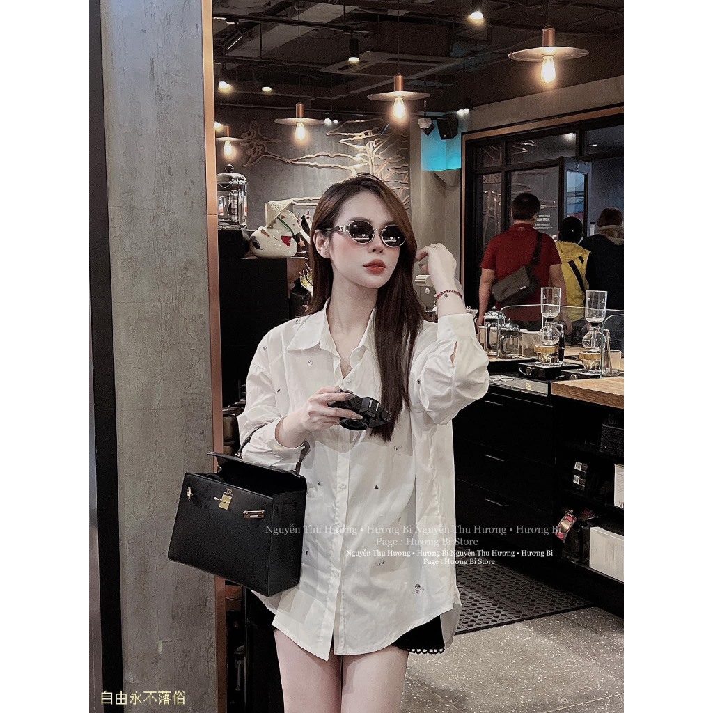 Sơ mi nữ đính đá form rộng, Áo nữ hè dáng dấu quần | BigBuy360 - bigbuy360.vn