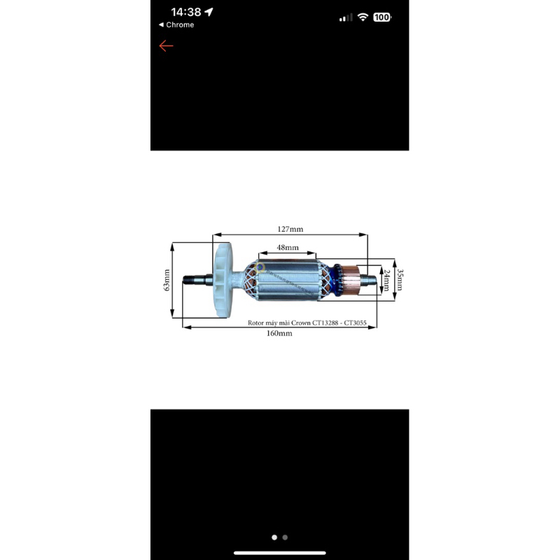 Than máy mài Crown 13288 13290 , roto 13288 13290 , đầu nhôm 13288 ,13290 , trục mài 13288 13290