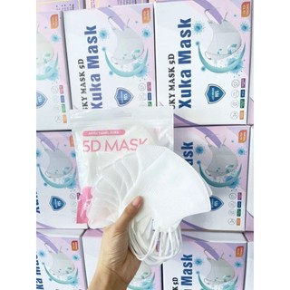 Khẩu trang 5d xuka túi zip bịch 10 cái, hộp 100 cái trắng