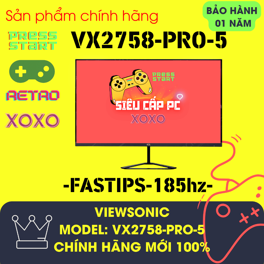 Màn hình ViewSonic VX2758 (27''/FastIPS/2K/185Hz/1ms/FreeSync) Hàng chính hãng (phiên bản dành riêng cho nội địa Trung)