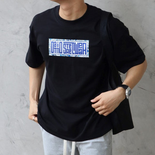 Áo thun oversize Datino Streetwear chữ triện Signature 100% cotton 2 chiều form unisex tay lỡ