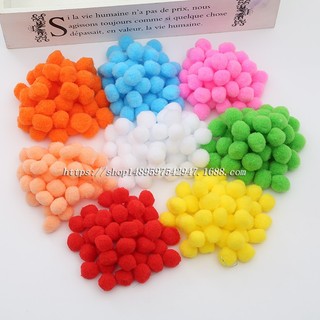 Pom pom 100 viên màu trơn nhiều màu 1,5cm