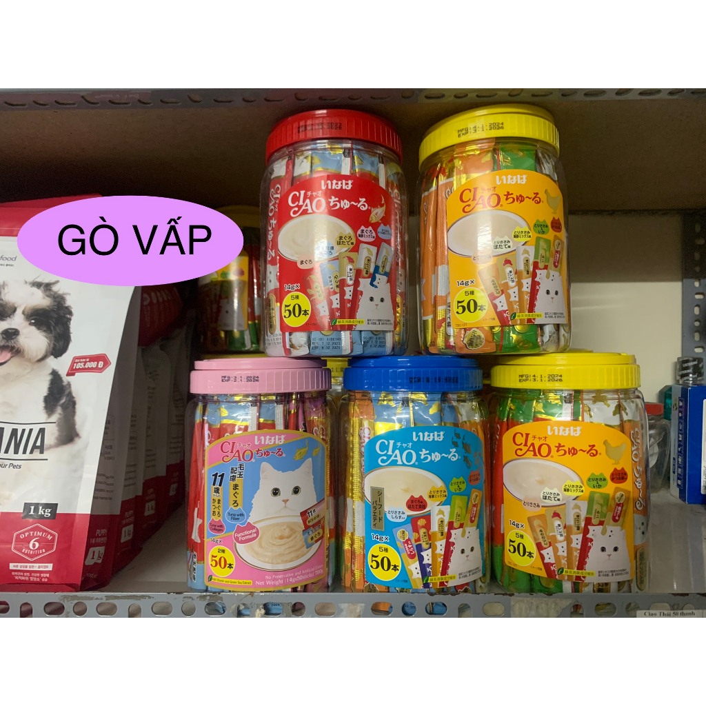 CIAO CHURU SÚP THƯỞNG CHO MÈO THÁI LAN HỘP 50 THANH ( CIAO 50 TUYP)-Chubby Mew