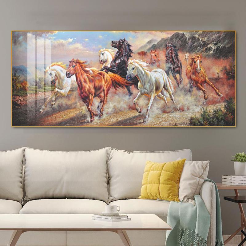 Tranh Mã Đáo Thành Công tráng gương, treo tường, decor phòng khách hợp phong thủy, quà tặng tân gia
