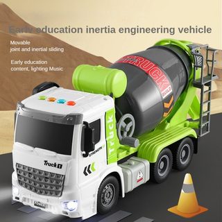 Xe trộn bê tông chạy bánh đà, có đèn - nhạc
