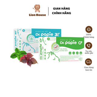 Khăn lau hạ sốt dr papie dành cho bé 0m+ và 3m+ hộp 25 tờ