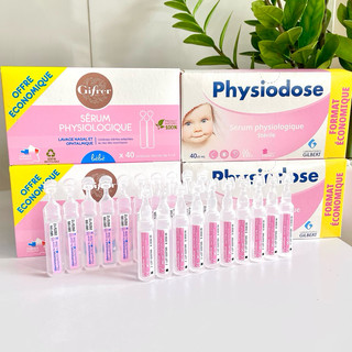 Nước muối sinh lý pháp Physiodose màu hồng vệ sinh hàng ngày cho bé