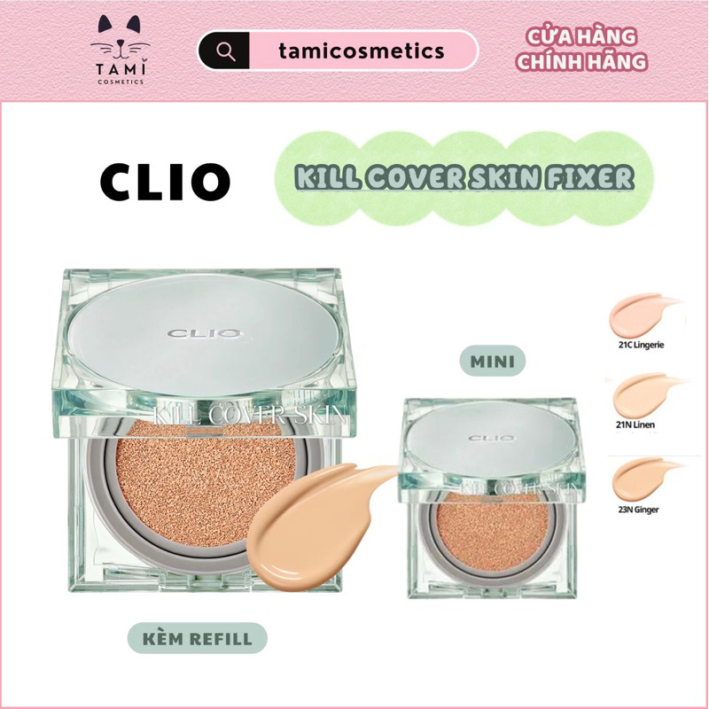 Phấn Nước Clio Kill Cover Skin Fixer Cushion che phủ kiềm dầu