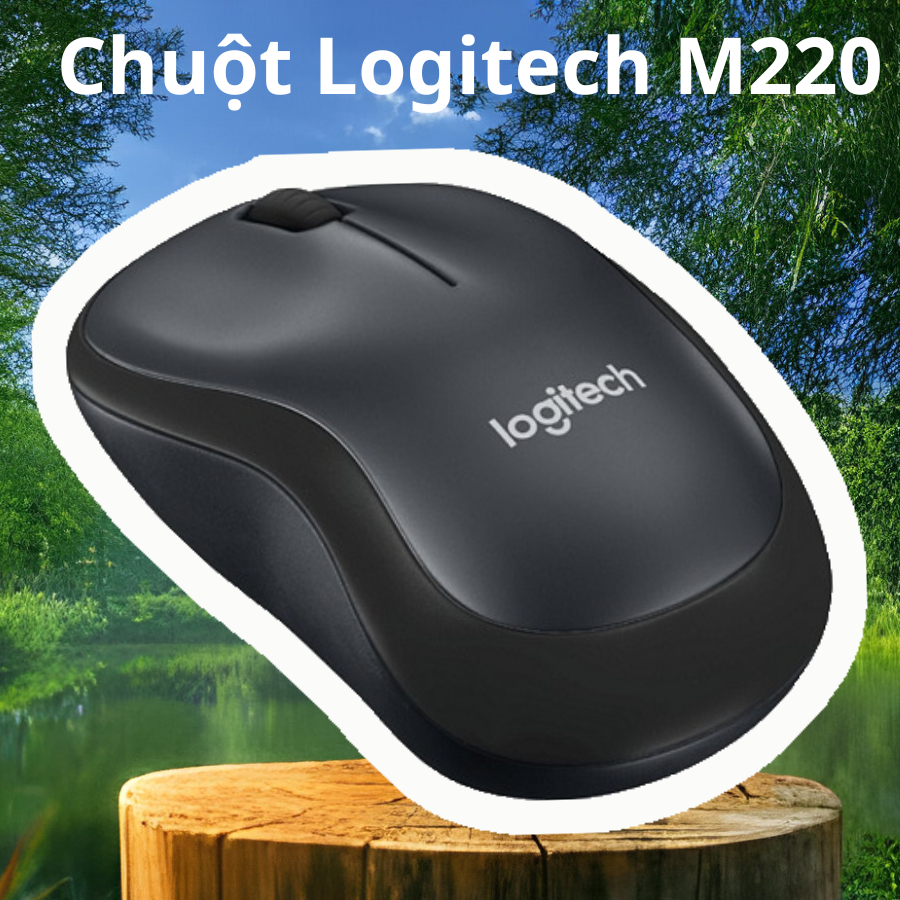 Chuột không dây Logitech M220- click silent, USB, phù hợp cho PC/ Laptop - full box- văn Phòng - Maca Official | M220