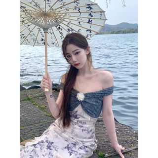 Đầm trễ vai hoa đuôi cá xoè qccc