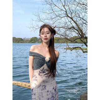 Đầm trễ vai hoa đuôi cá xoè qccc