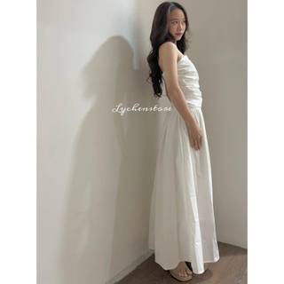 𝐋𝐘𝐂𝐇𝐄𝐍 - Đầm nhún ngực dáng dài ( Onni white dress)