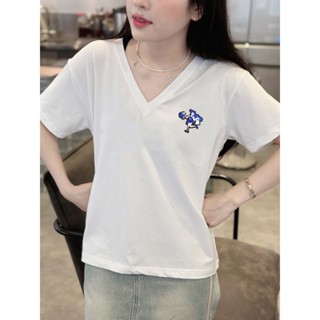 Áo phông thiết kế COTIM THÊU CÔ GÁI XANH trẻ trung hiện đại năng động DORRIS N