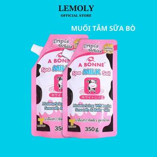 Muối Tắm Sữa Bò Tẩy Tế Bào Chết A Bonne Spa Milk Salt 350g Thái Lan Cho Da Mềm Mại Mịn Màng Trắng Hồng Rạng Rỡ