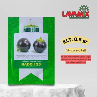Hạt giống Cà Tím Trái Tròn Rado 125 (0,5g~100 hạt) hiệu Rạng Đông nhanh thu hoạch, dễ chăm sóc | Green House